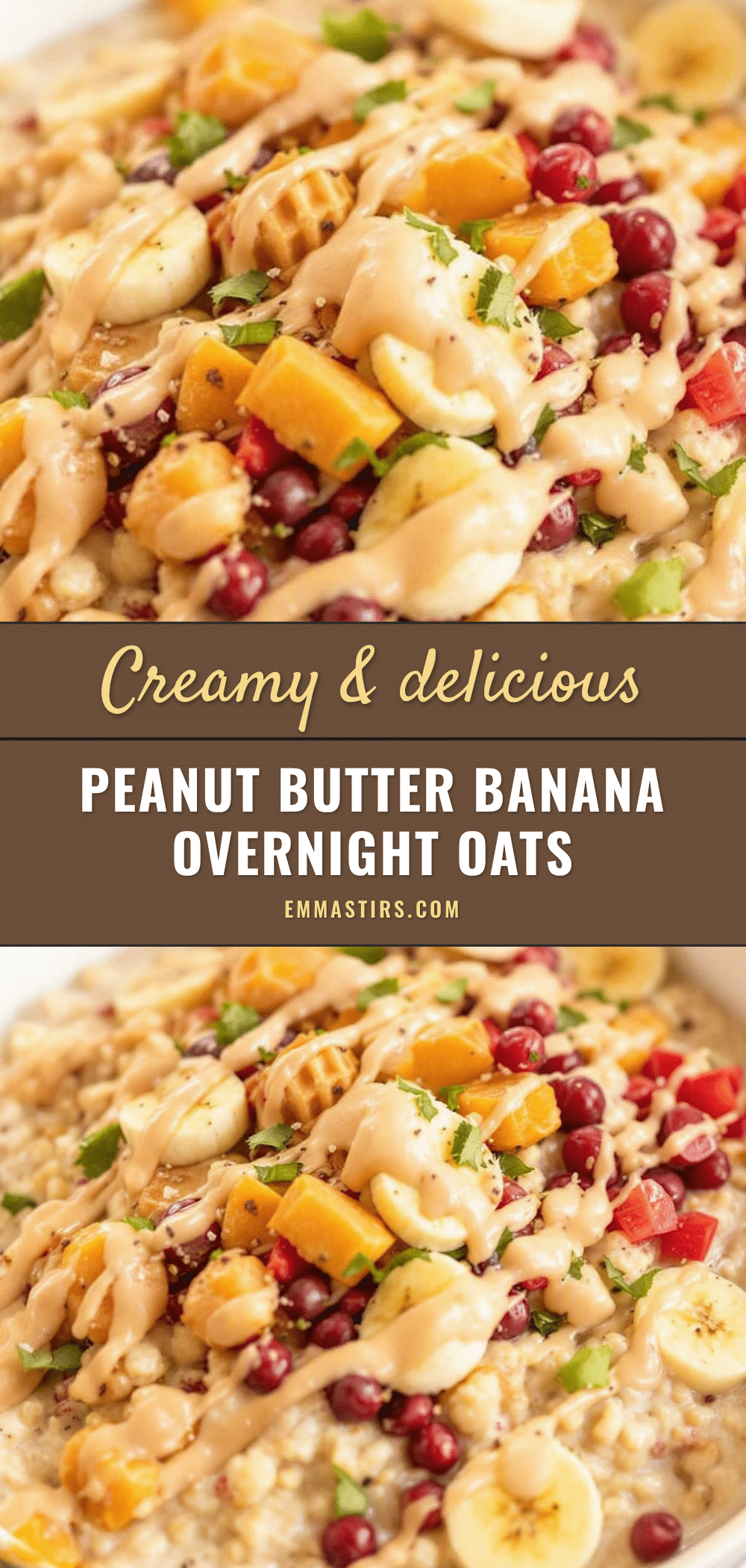 creamy peanut butter banana overnight oats recipe