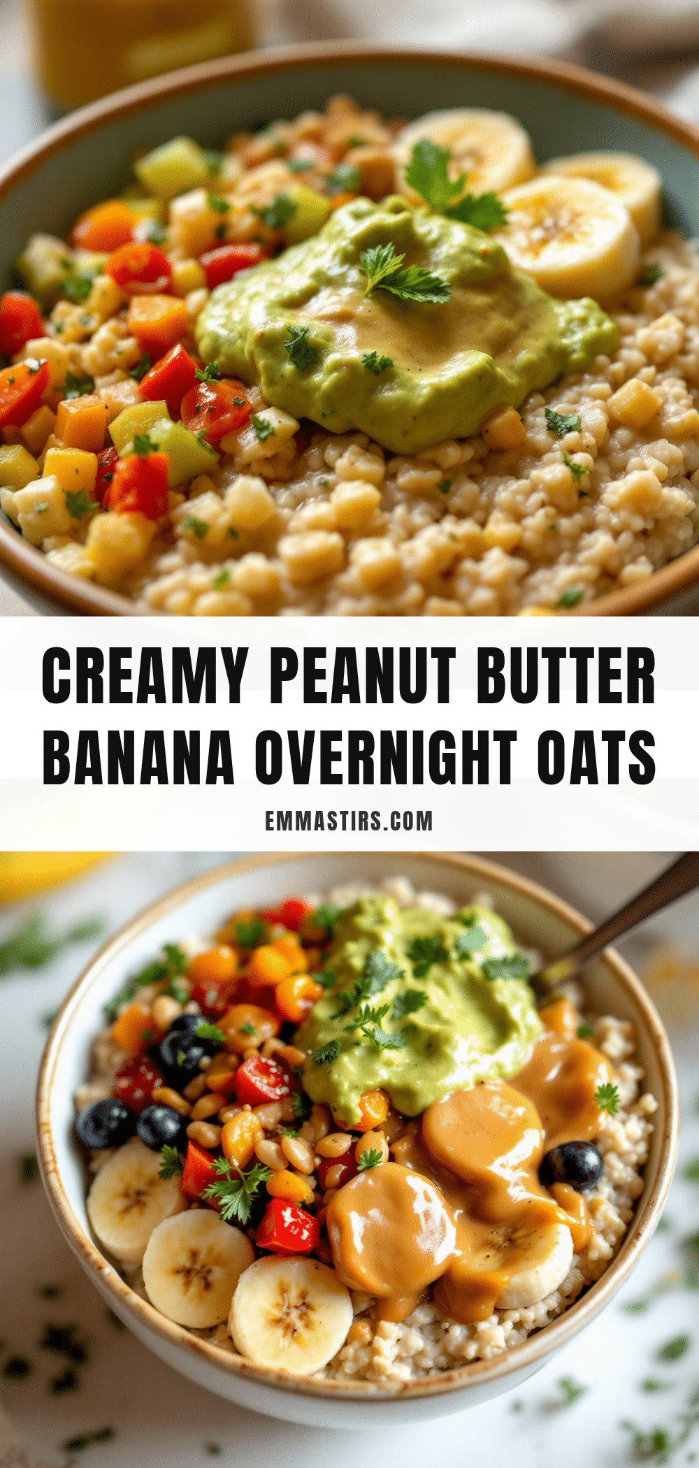 creamy peanut butter banana overnight oats recipe