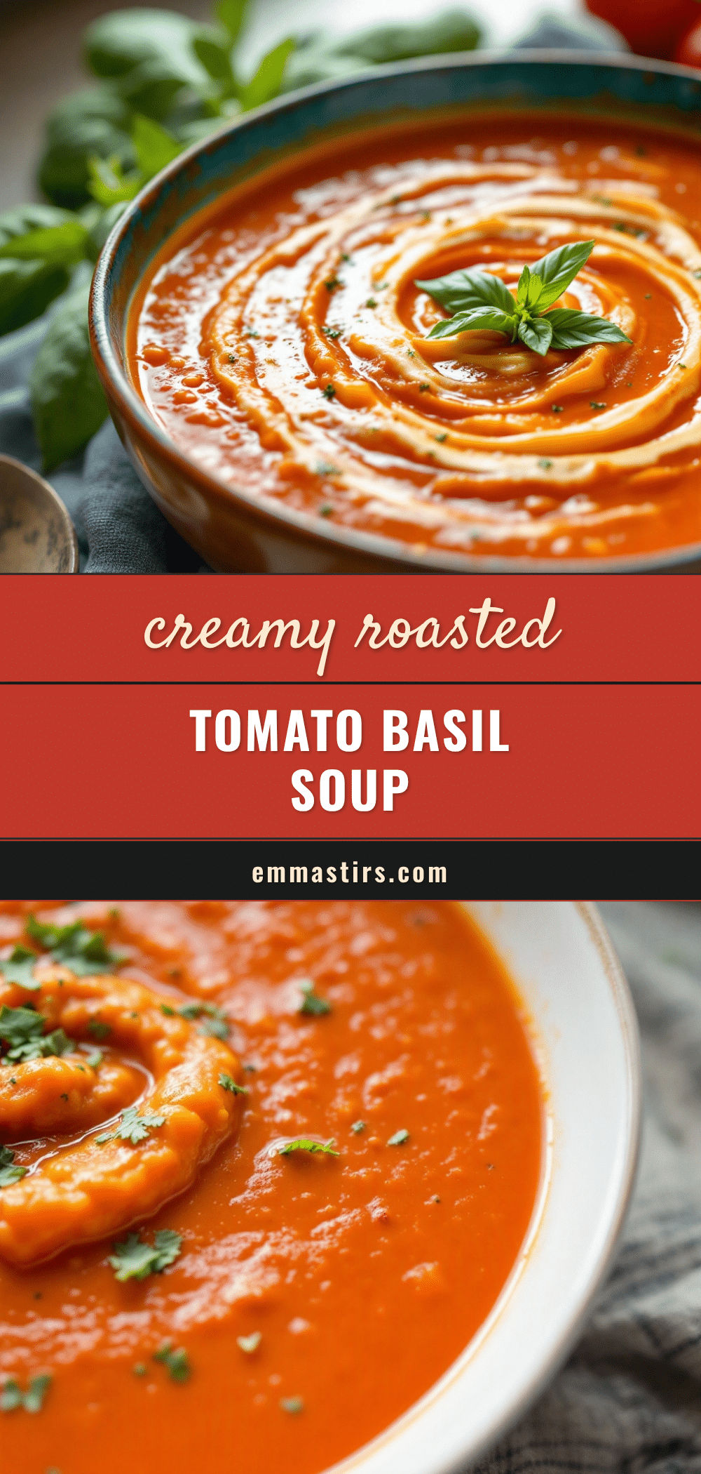 creamy roasted tomato basil soup recipe