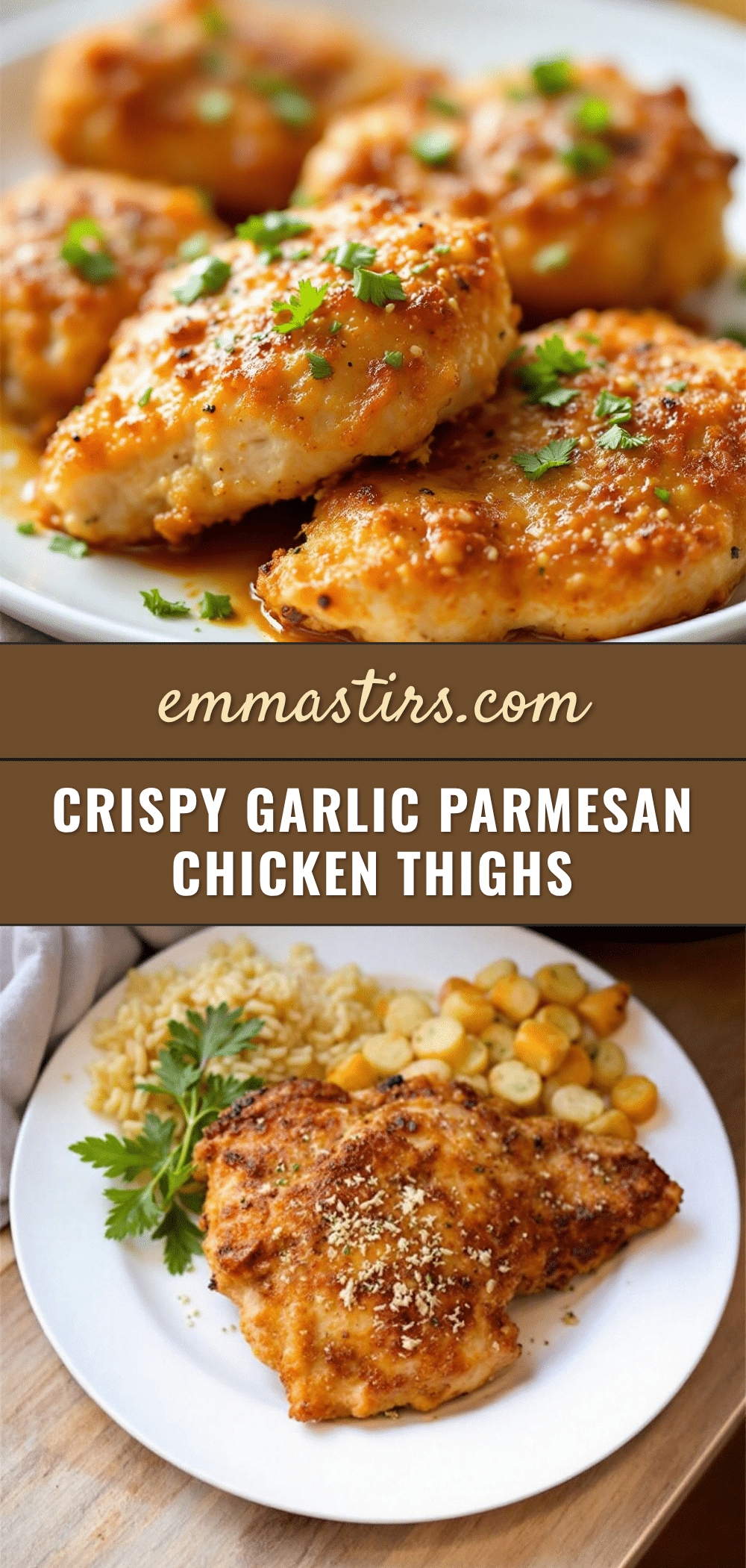 crispy garlic parmesan chicken thighs recipe