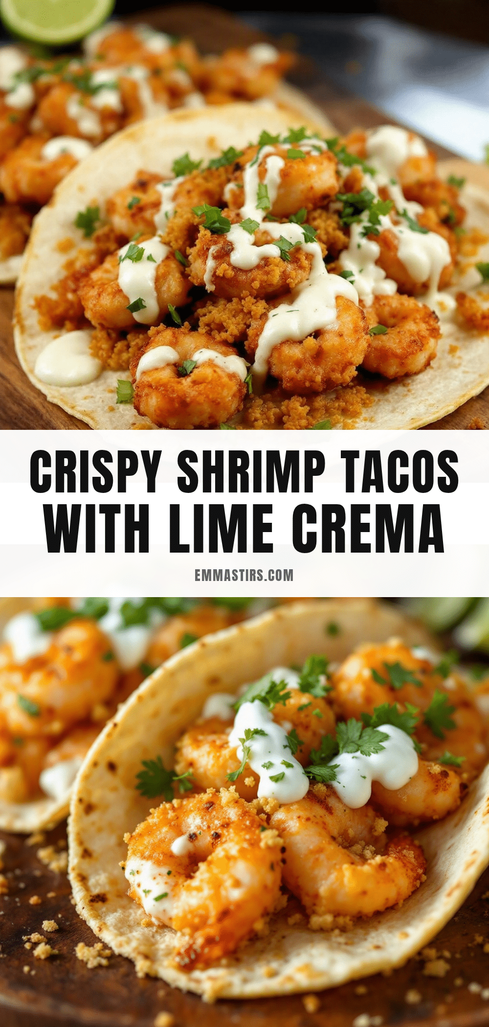 crispy oven-baked shrimp tacos with lime crema recipe