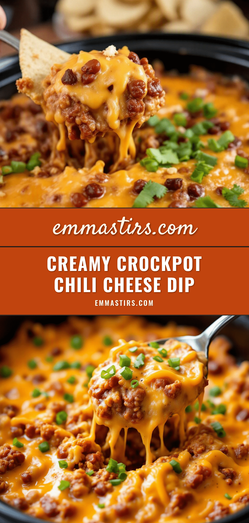 crockpot chili cheese football dip recipe