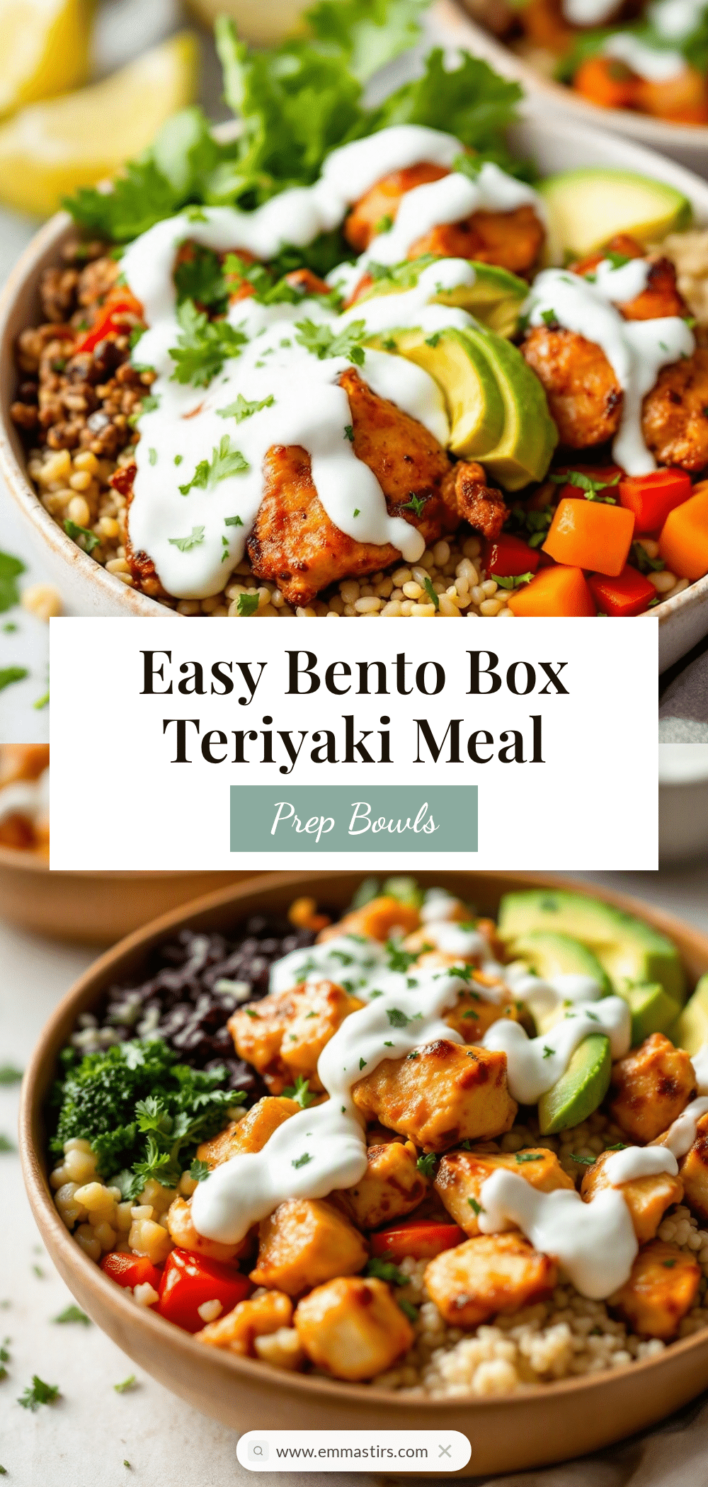 easy bento box chicken teriyaki meal prep bowls recipe