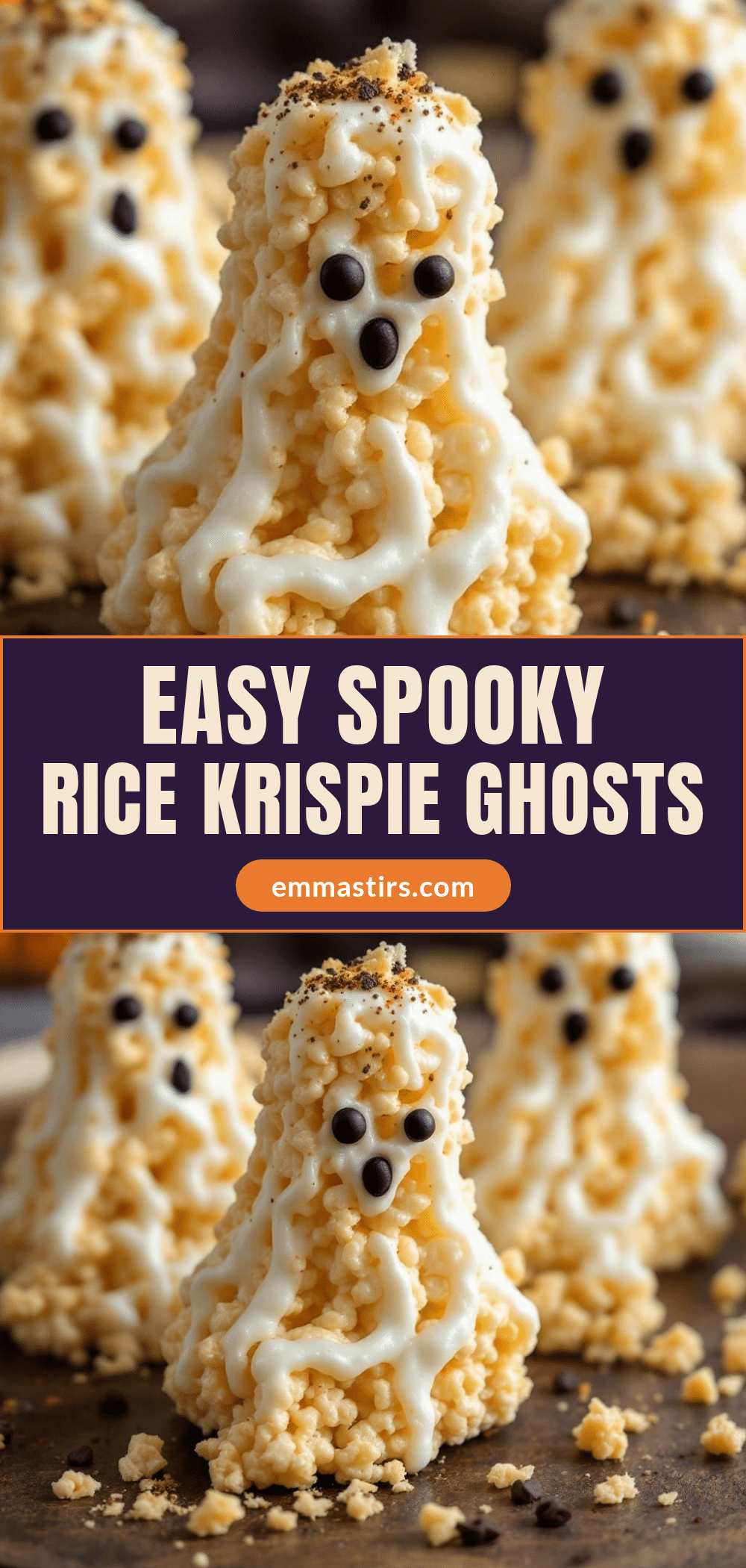 Easy Halloween Rice Krispie Ghosts Treats recipe