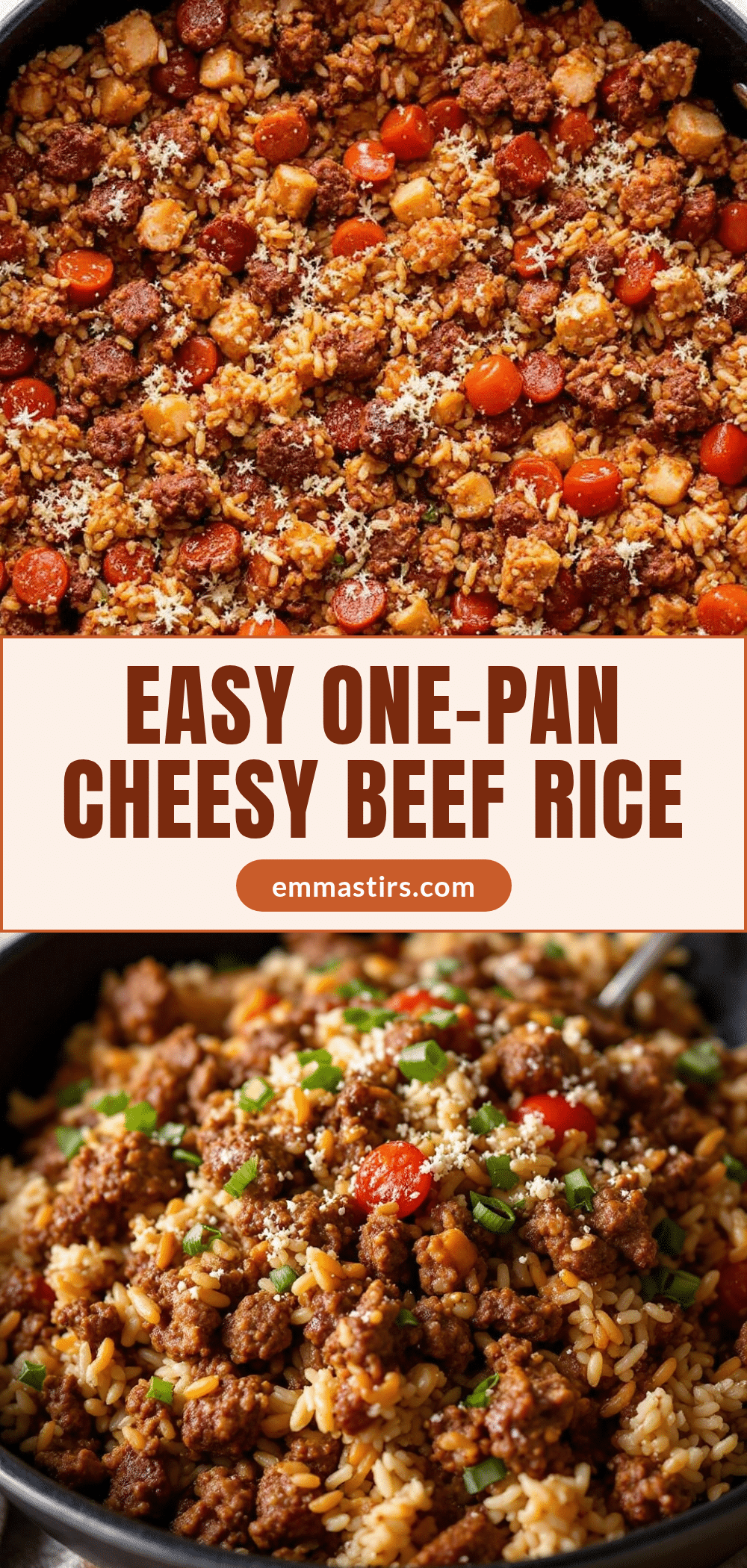 easy one-pan cheesy beef and rice skillet recipe