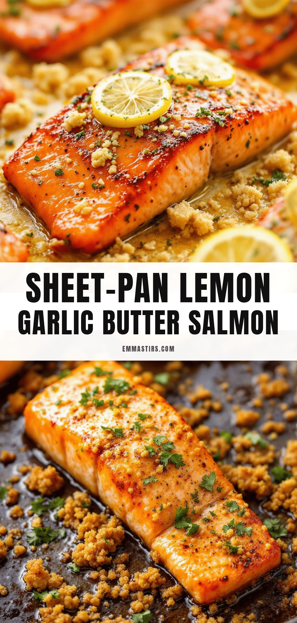 Easy Sheet-Pan Salmon with Lemon Garlic Butter recipe