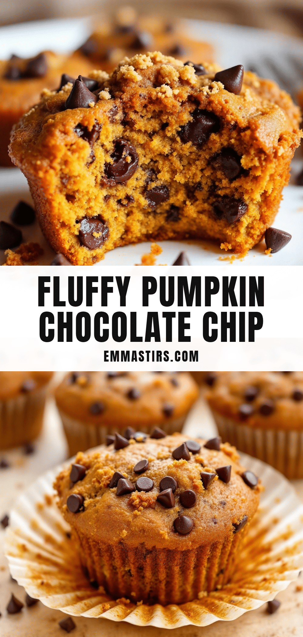 fluffy pumpkin chocolate chip muffins recipe