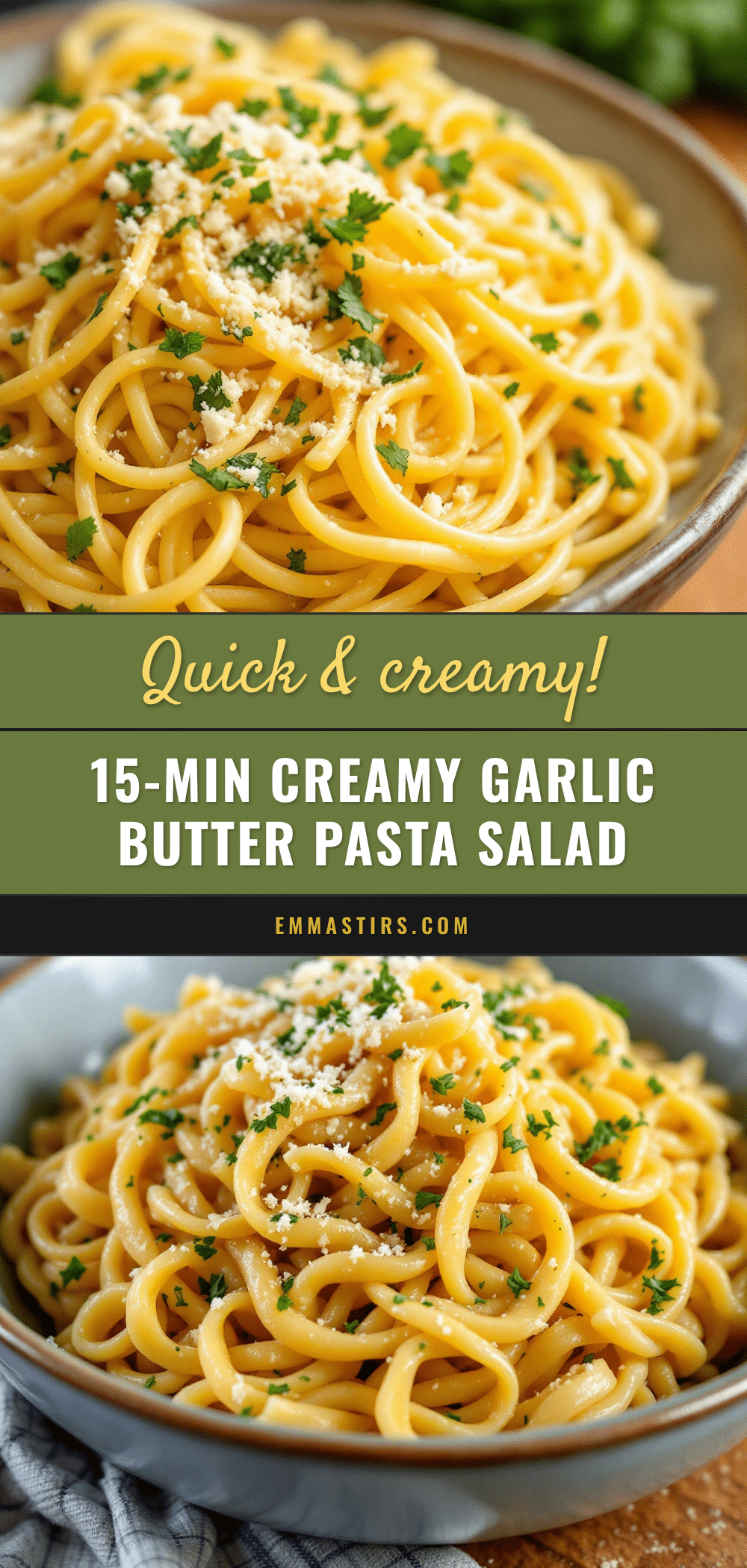 garlic butter pasta salad meal prep recipe