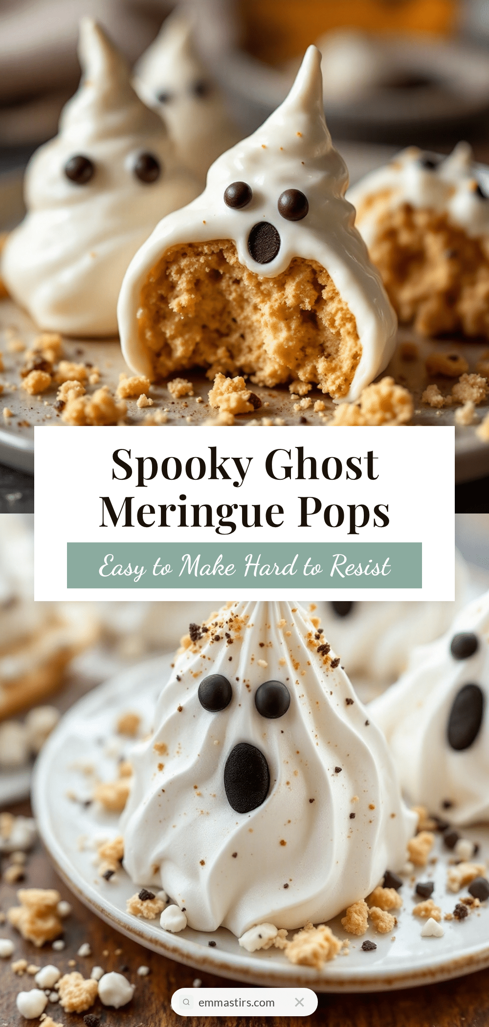 ghost meringue cookie pops recipe