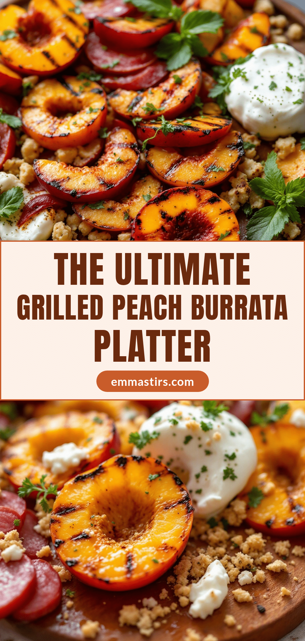 grilled peach and burrata charcuterie platter recipe