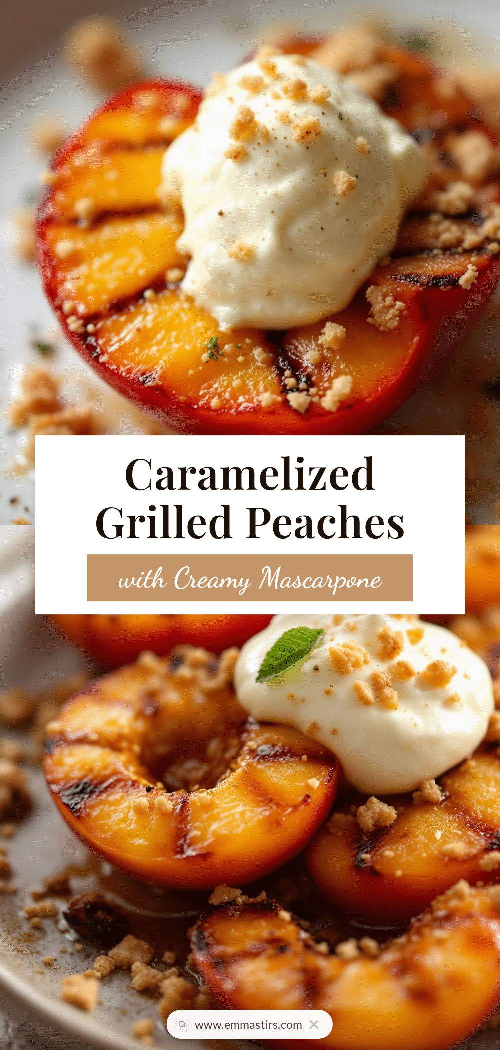 grilled peaches with honey mascarpone recipe