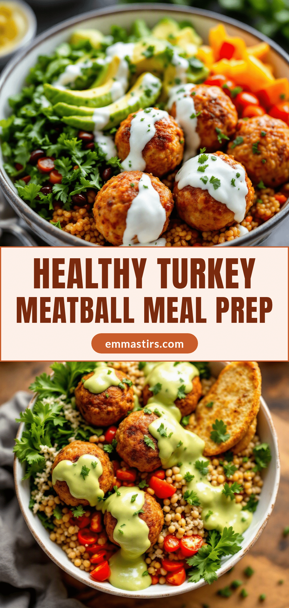 healthy turkey meatball meal prep bowls recipe