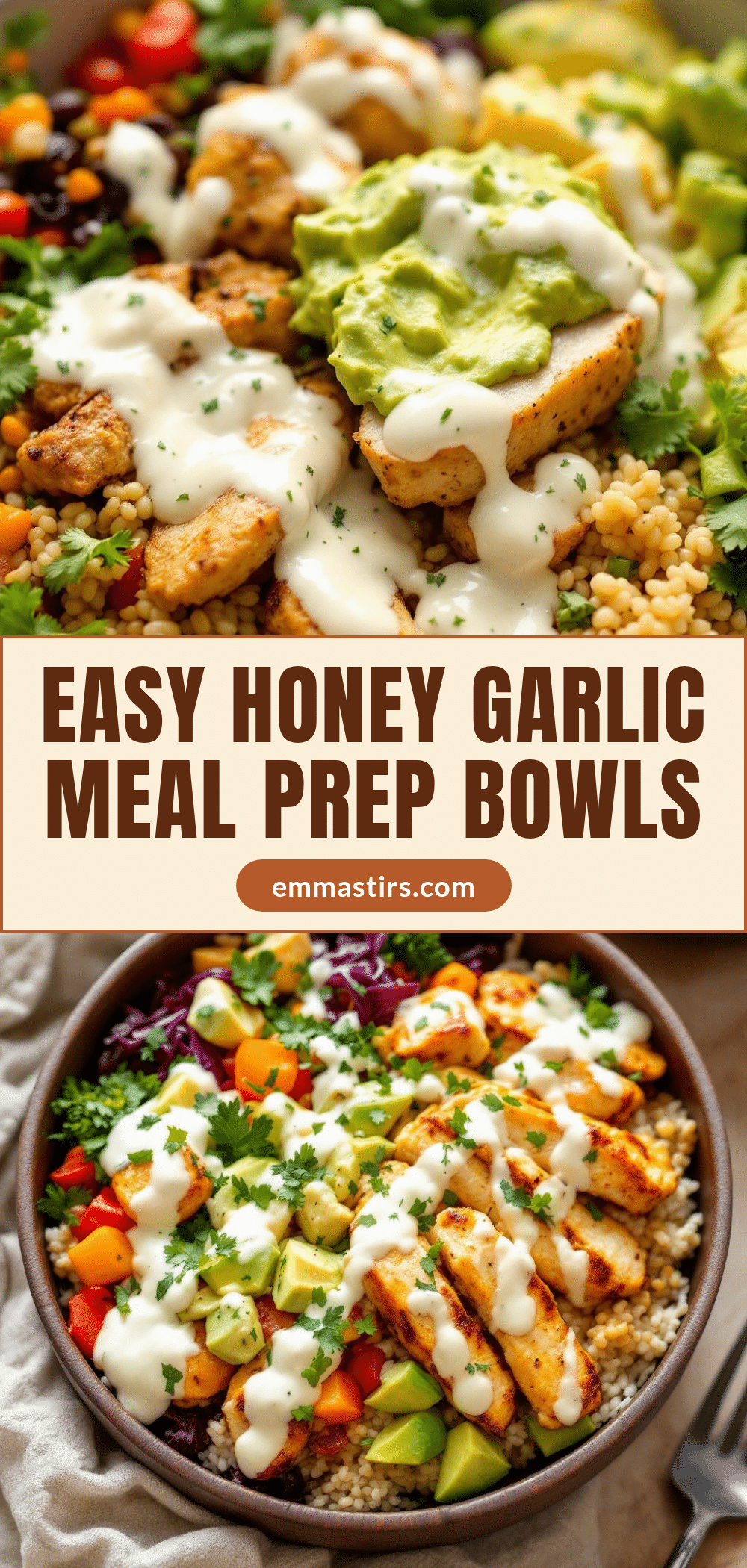 honey garlic chicken meal prep bowls recipe