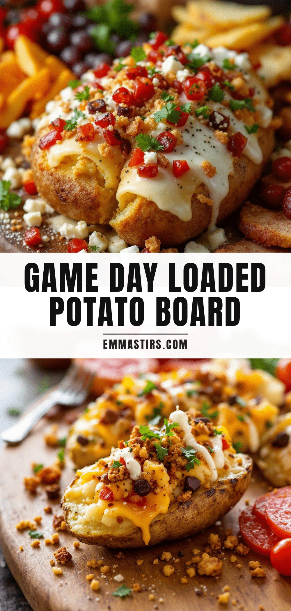 loaded baked potato football charcuterie board recipe