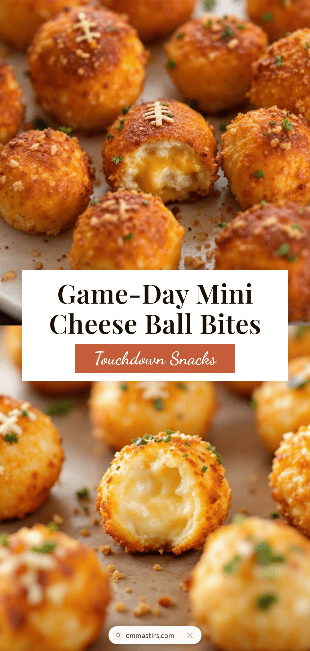 mini football cheese ball bites recipe