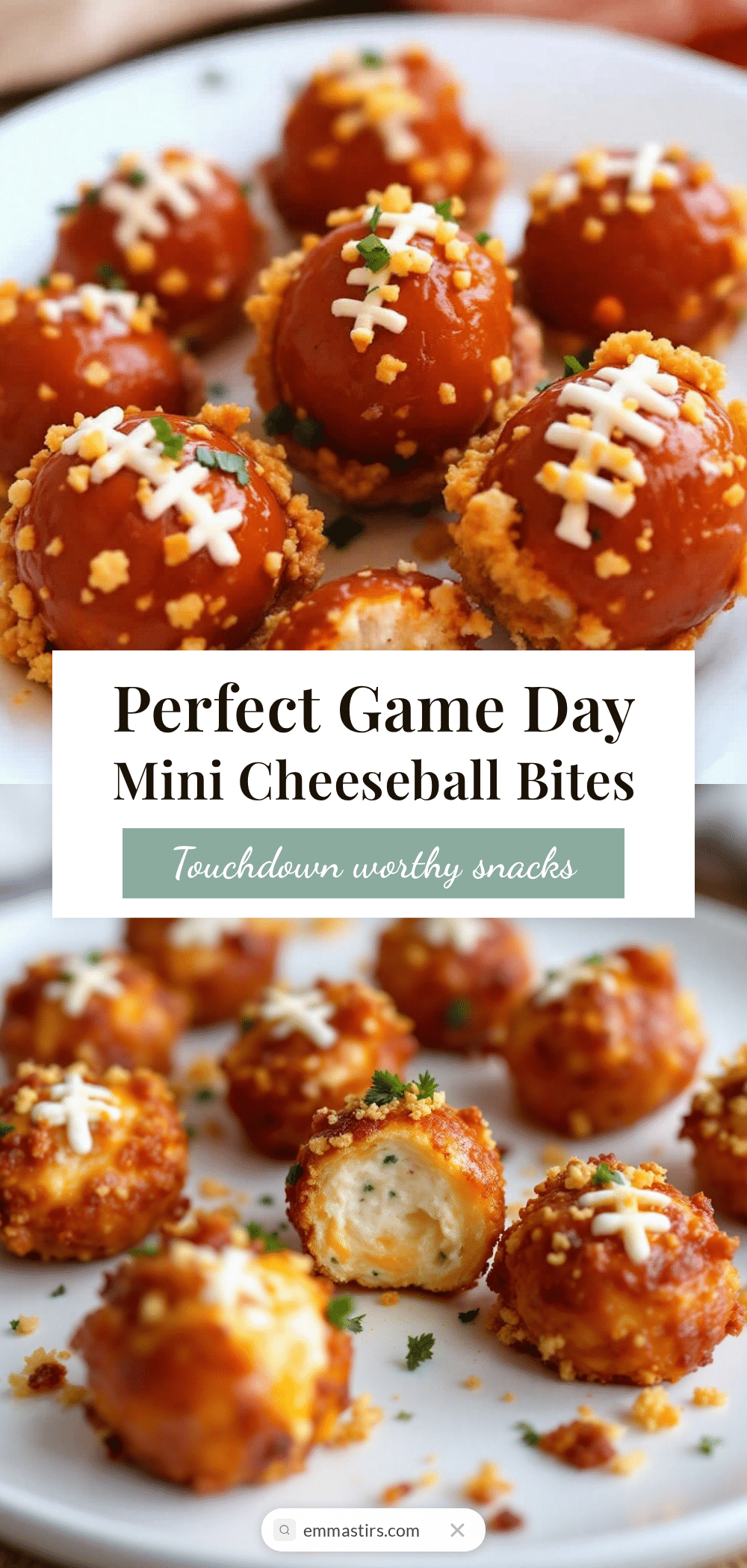 mini football cheeseball bites recipe