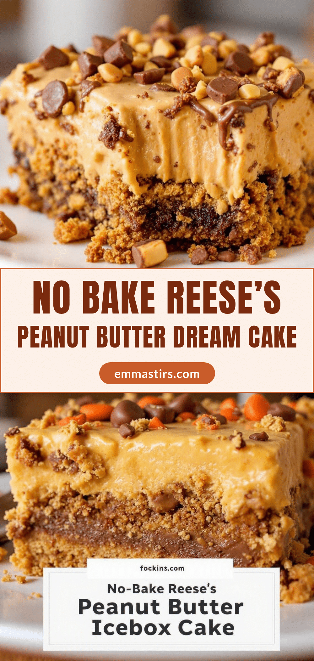no-bake reeses peanut butter icebox cake recipe