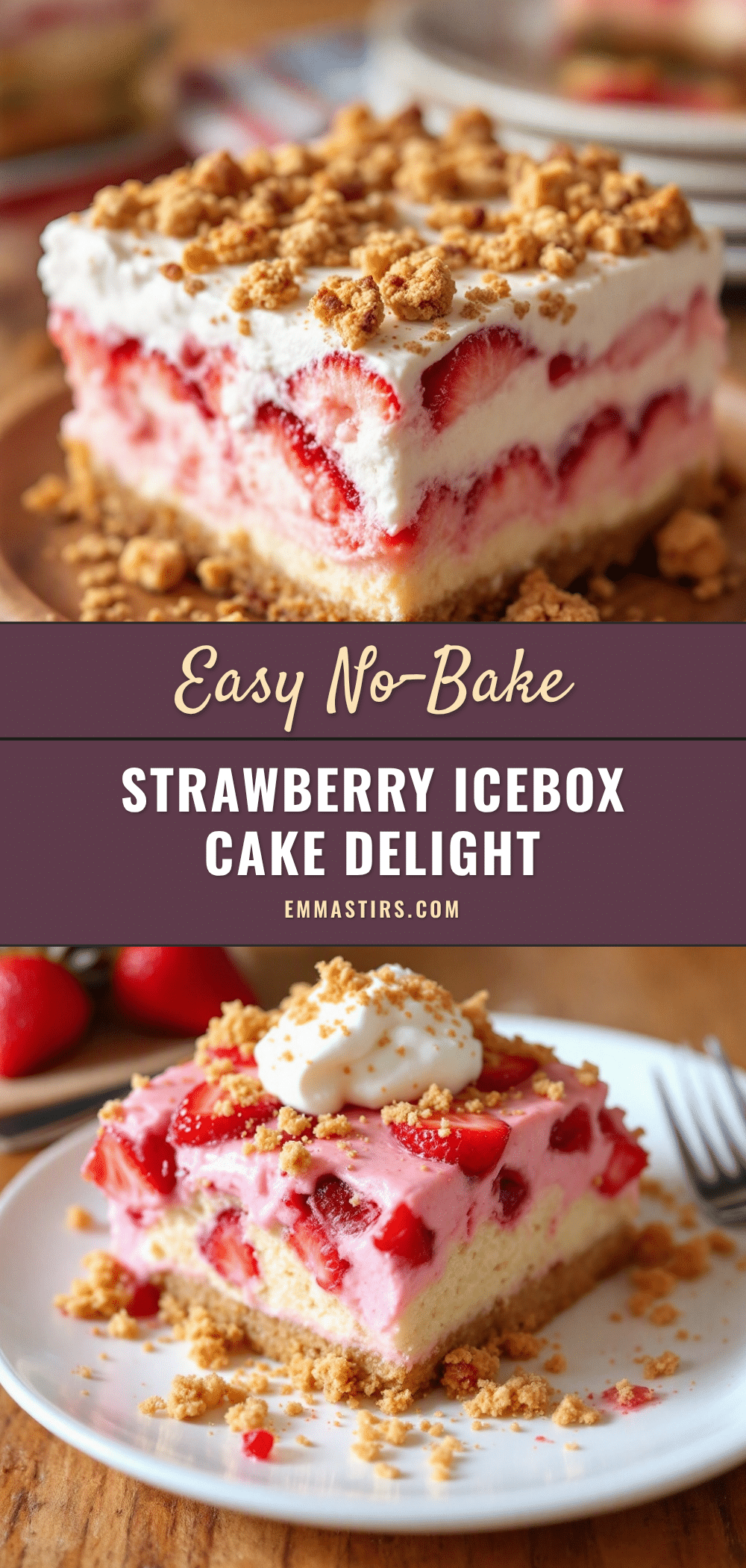 no-bake strawberry icebox cake recipe