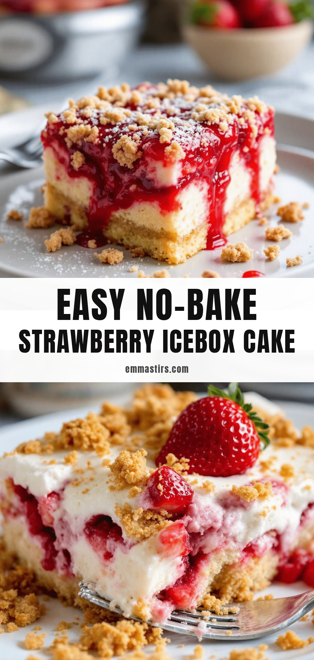 no-bake strawberry icebox cake recipe