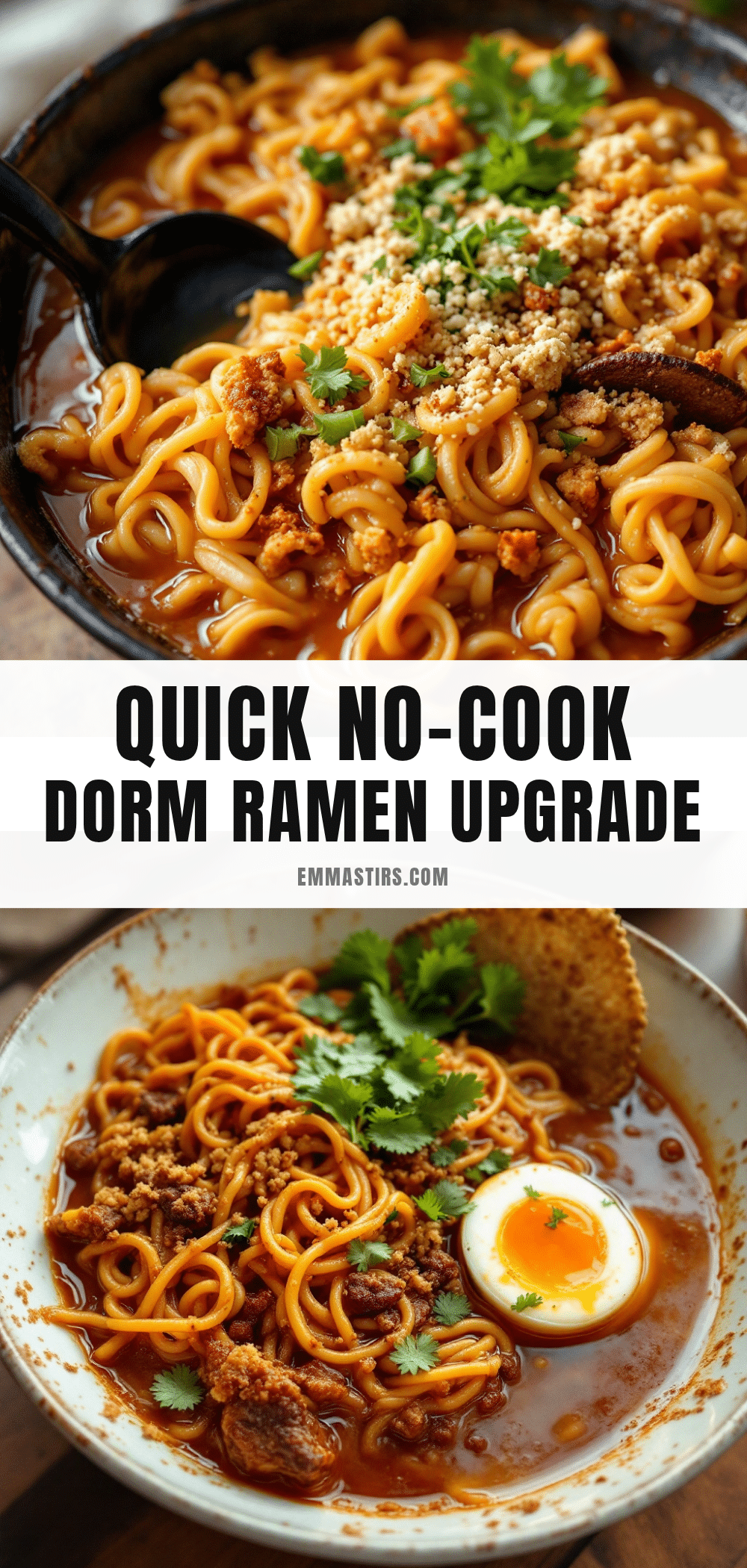no-cook dorm ramen upgrade recipe
