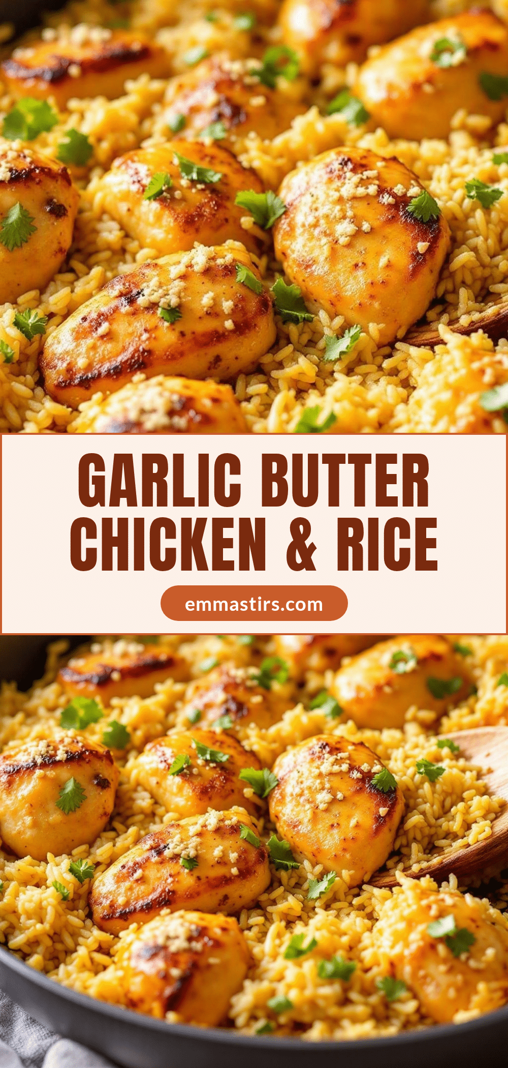 one-pan garlic butter chicken and rice recipe