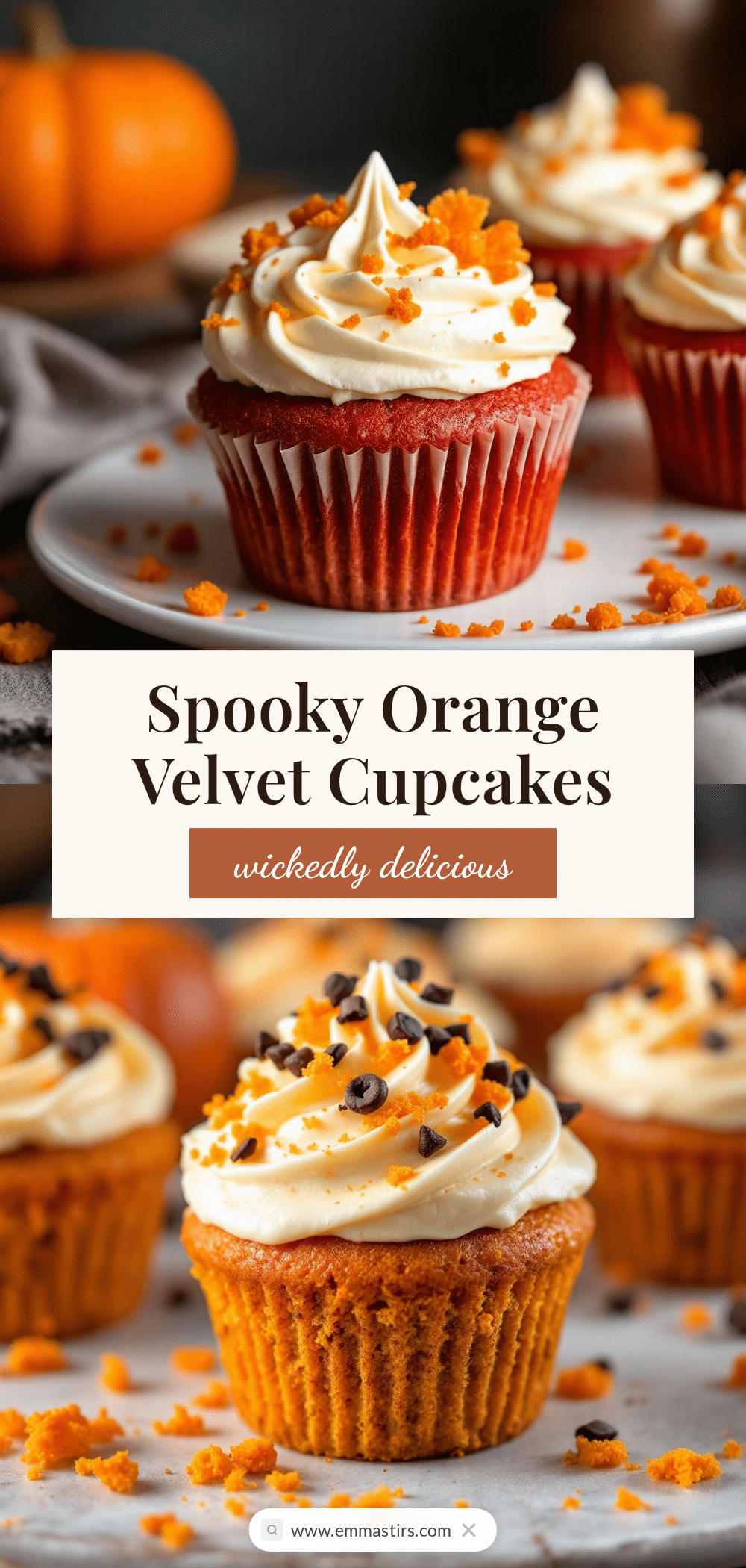 orange velvet halloween cupcakes recipe