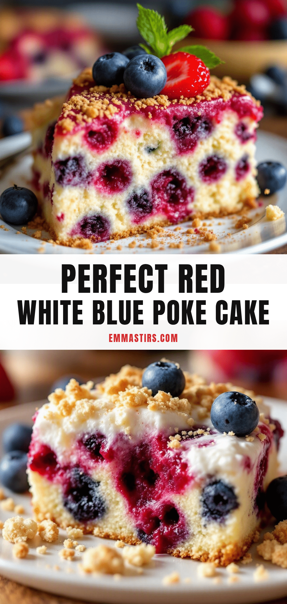 red white and blue berry poke cake recipe recipe