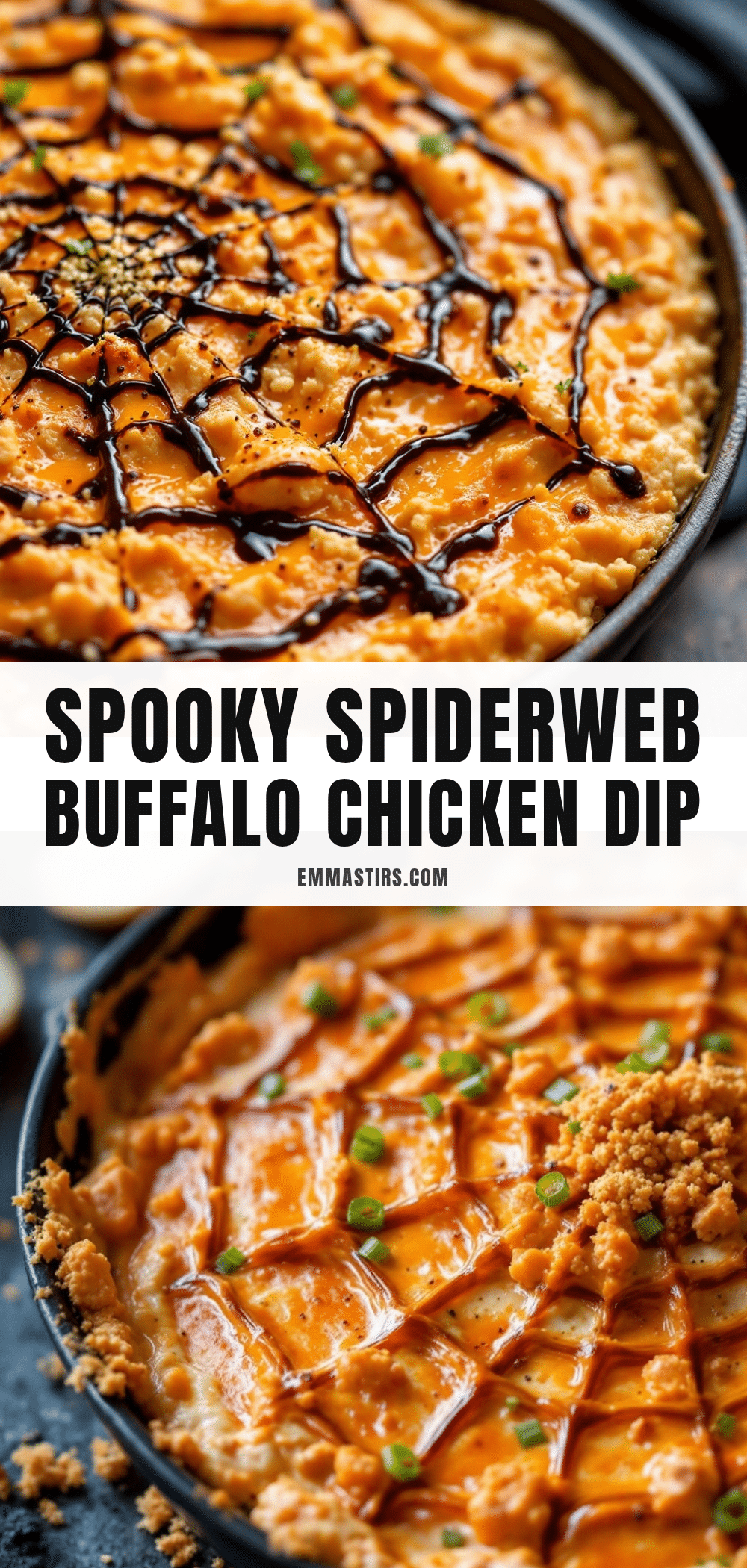 Spiderweb Buffalo Chicken Dip recipe