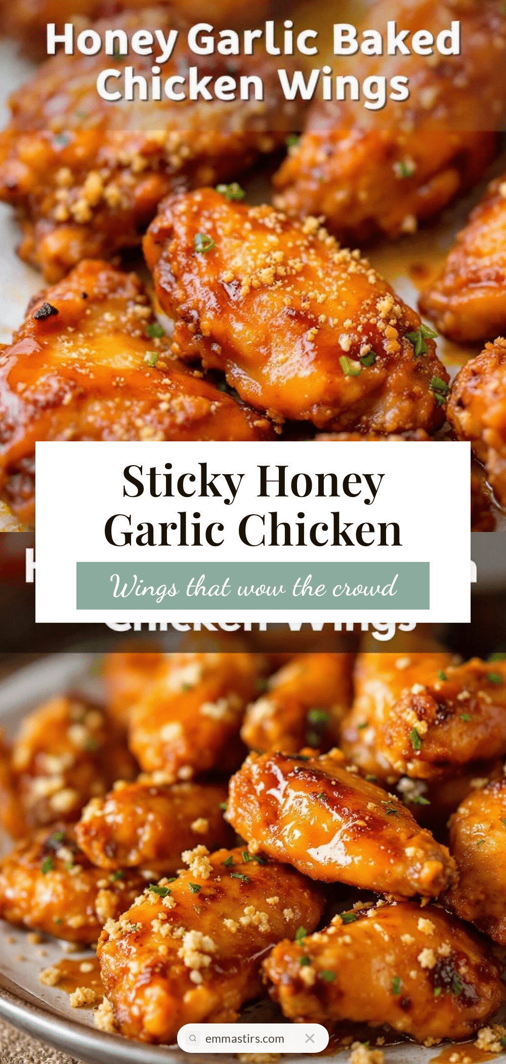 sticky honey garlic chicken wings recipe