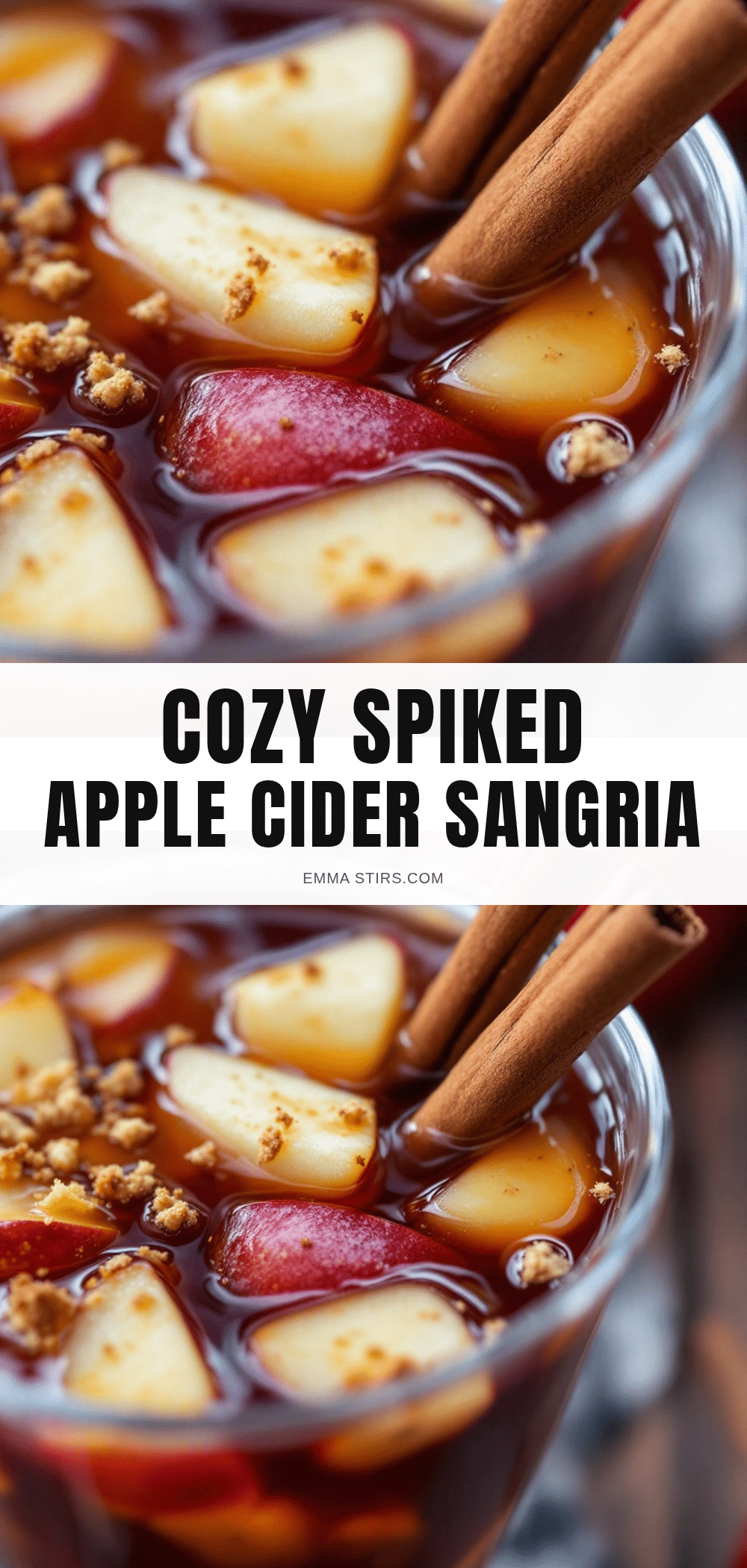 cozy spiked apple cider sangria recipe